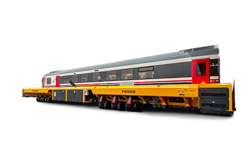 Trasbordatore ferroviario per movimentazione di carrelli su rotaia